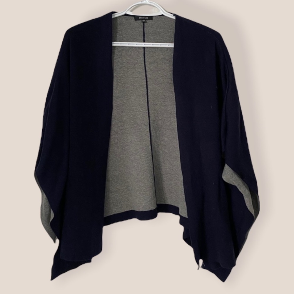 RW&CO Navy and Gray Poncho XS/S
